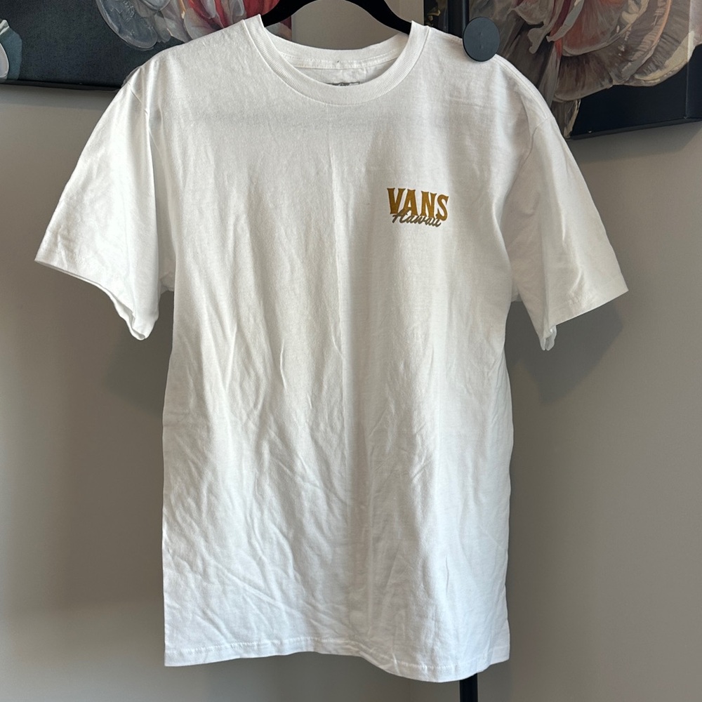 Vans Classic White Tee with Gold Logo